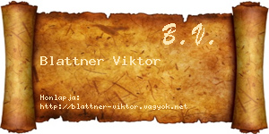 Blattner Viktor névjegykártya